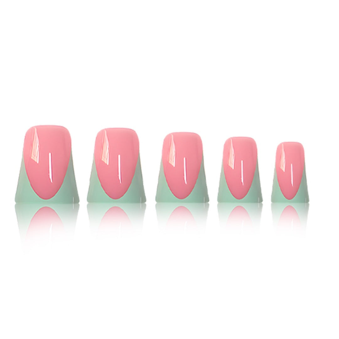 Stylish French Tip Press-On Nails with Customizable Design Stornfield