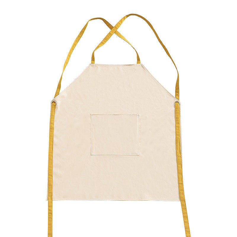 Adjustable cotton cooking apron with cross straps and large front pocket Stornfield