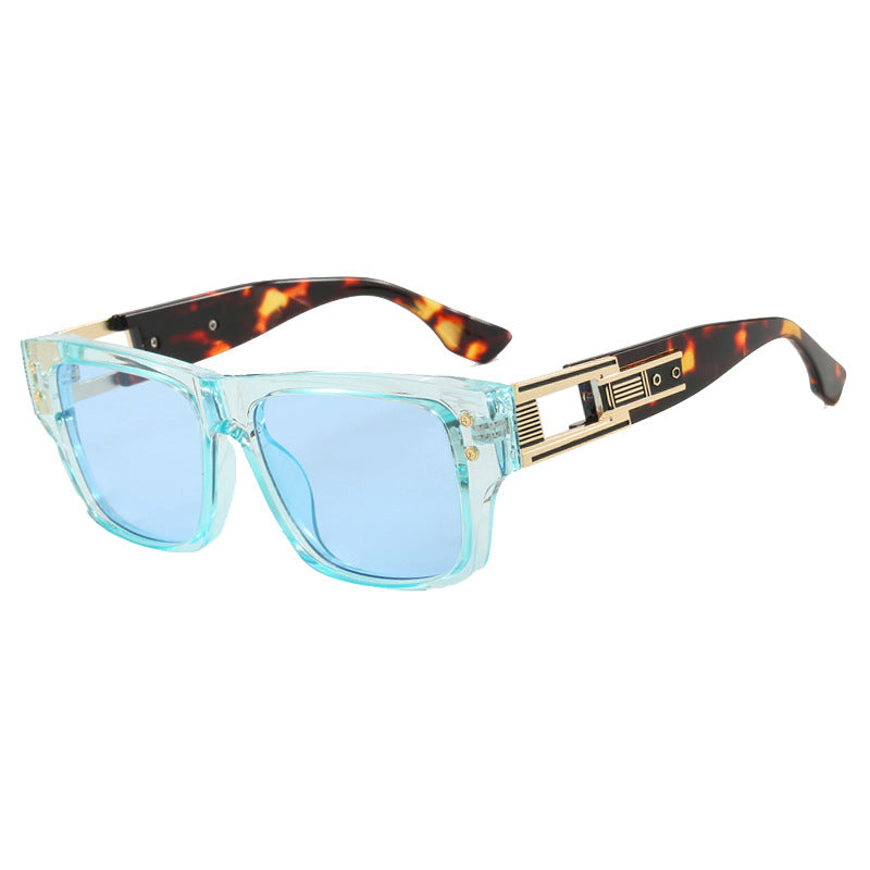 Women’s trendy square sunglasses with elegant gold decorative structure Stornfield