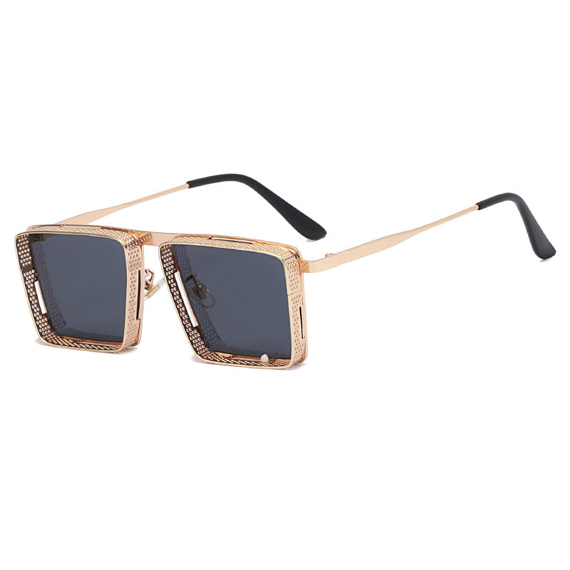 Ladies extravagant square sunglasses with perforated frame Stornfield