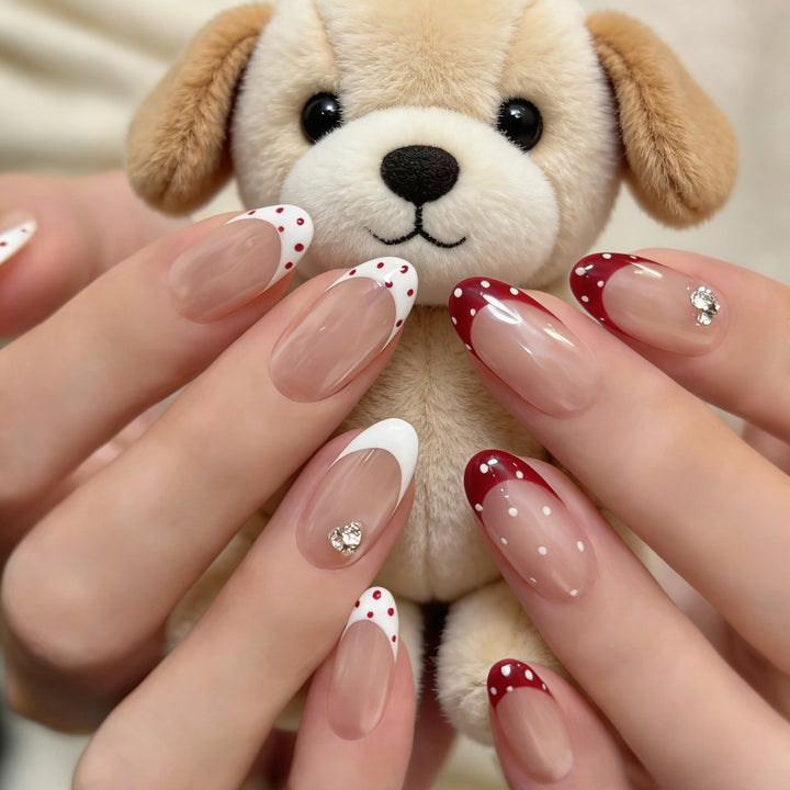 Decorative Polka Dot Press-On Nail Set