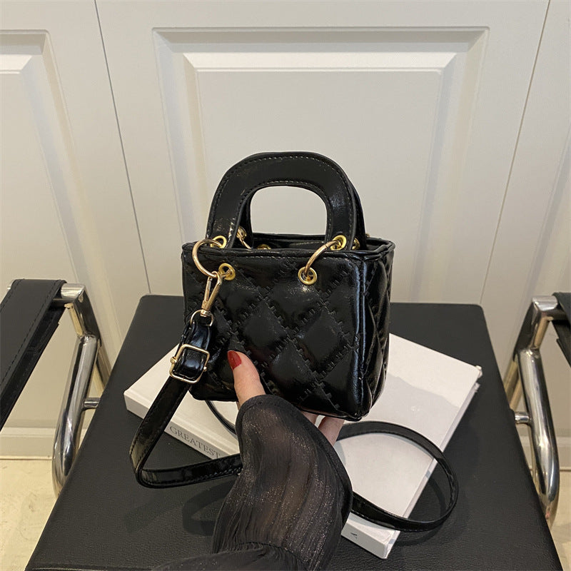 Quilted Patent Mini Satchel