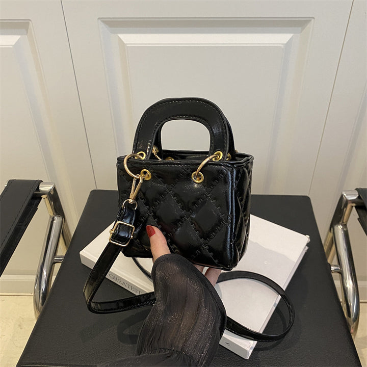 Quilted Patent Mini Satchel