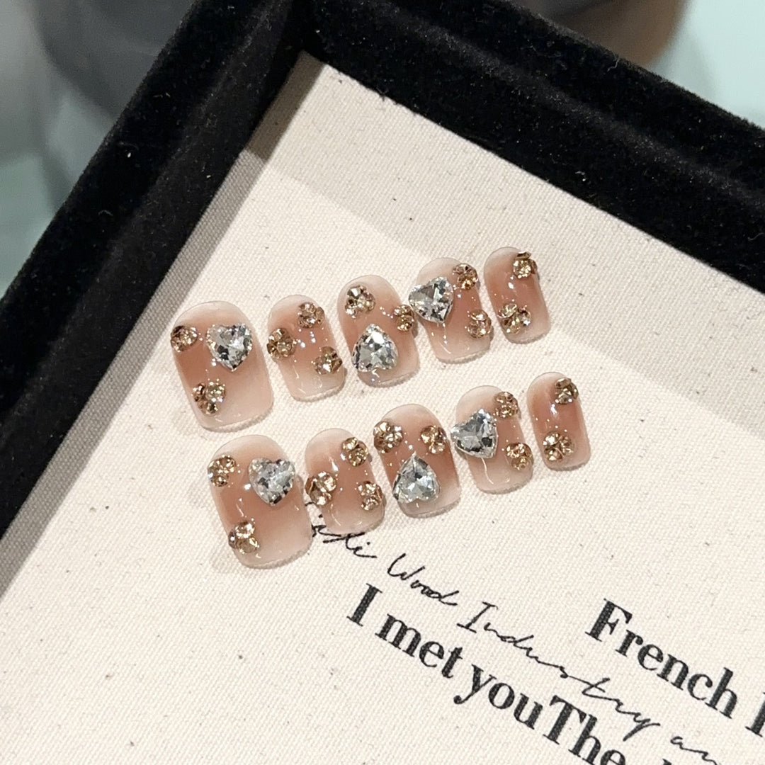 Crystal-Embellished Press-On Nail Set