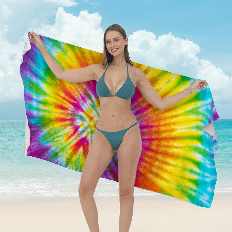 Beach towel with vibrant tropical plant motif Stornfield