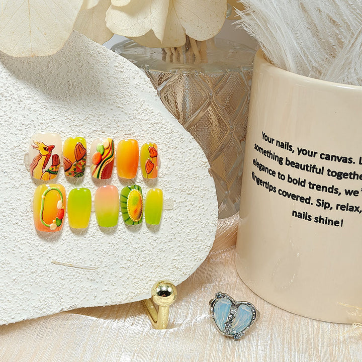 Artificial Nails in Fruity Autumn Design Stornfield