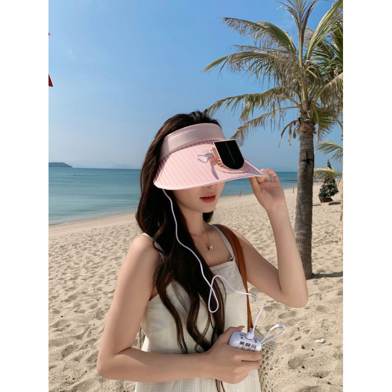 ’s sun protection visor with integrated solar panel, wide brim and adjustable headband Stornfield