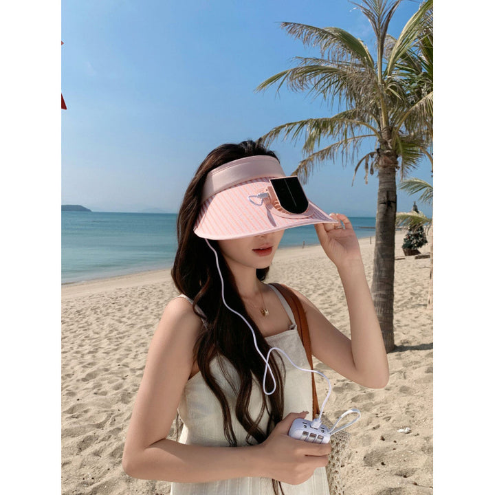 ’s sun protection visor with integrated solar panel, wide brim and adjustable headband Stornfield