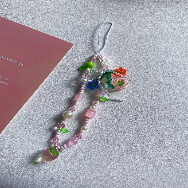 Floral Charm Beaded Phone Strap Stornfield