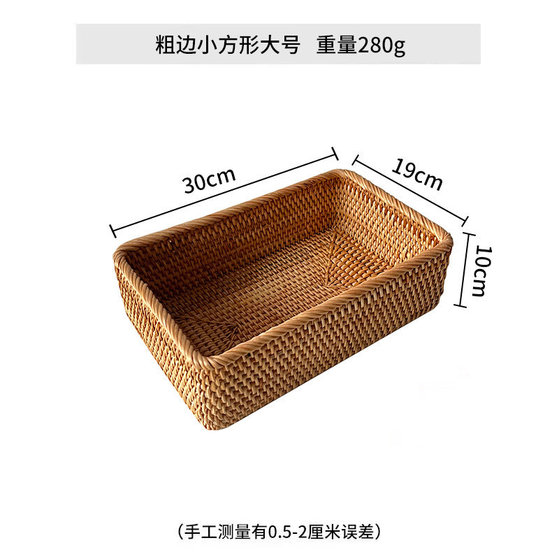 Women rectangular storage basket made of handwoven natural material Stornfield