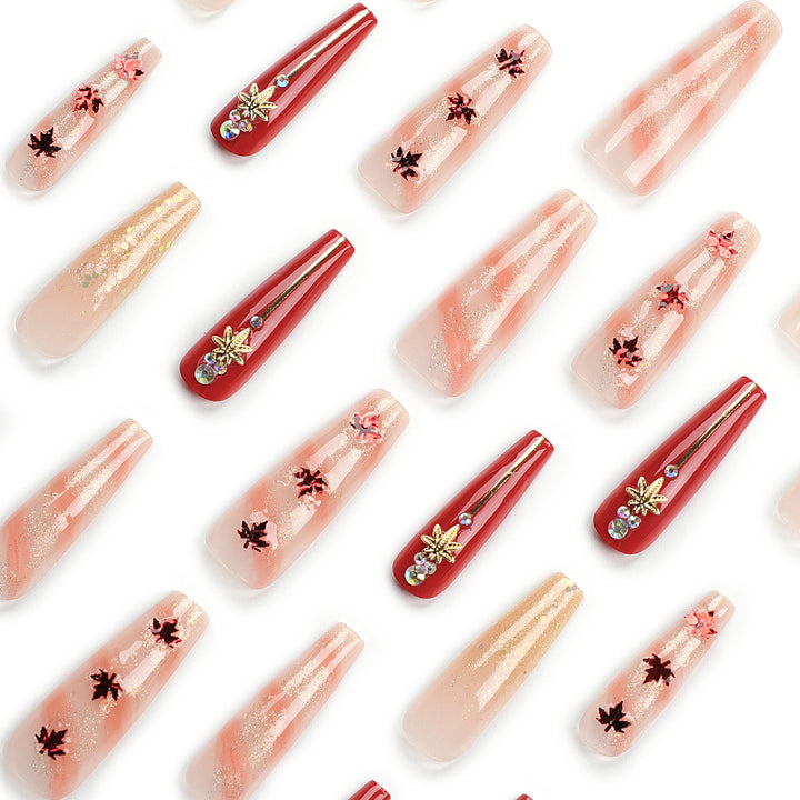 Artistic Nail Extensions with Autumn Motifs Stornfield