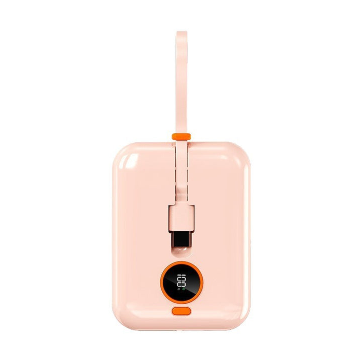 Portable Mini Power Bank with Integrated Charging Cable and Digital Display Stornfield
