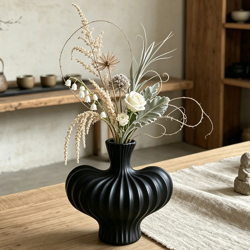 Sculpted Ribbed Decorative Vase Stornfeild