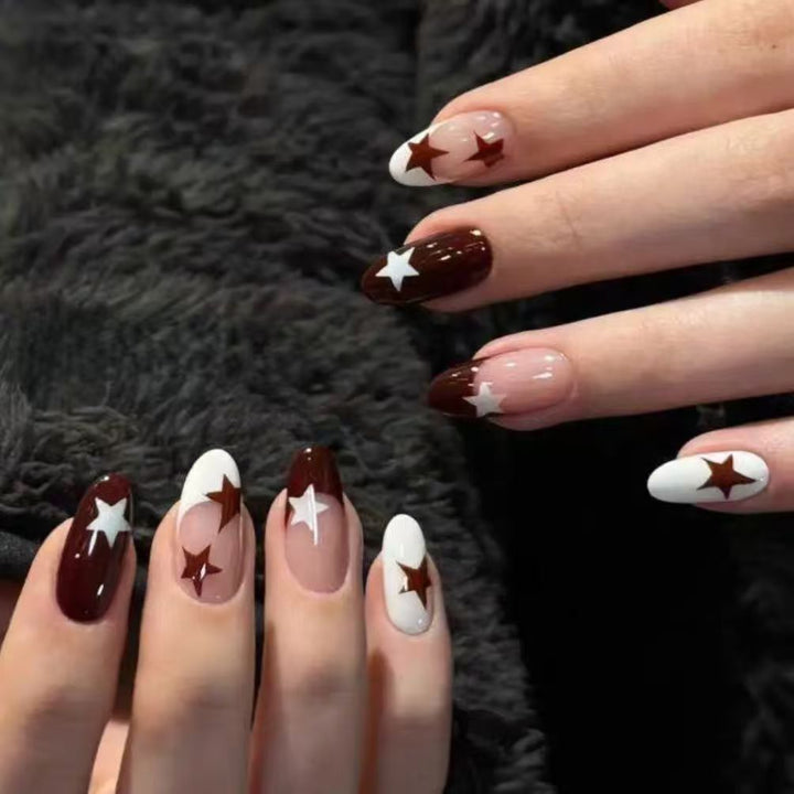 Artistic Star Design Press-On Nail Set