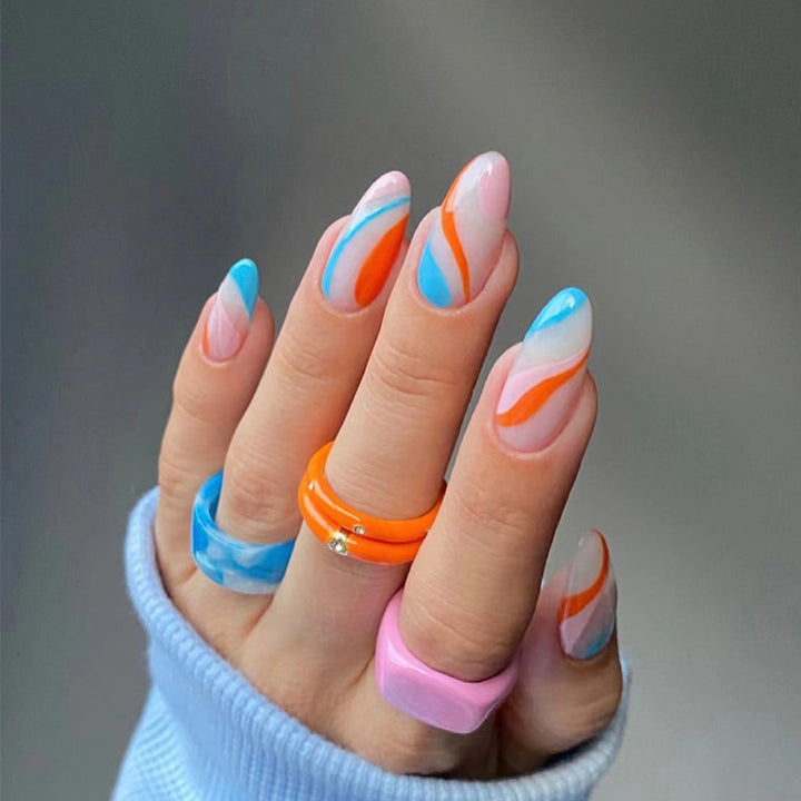 Creative Nail Art with Wave Pattern Stornfield