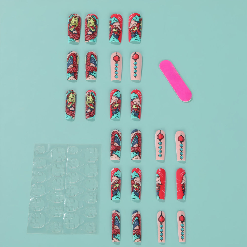 Creative artificial nails in Asian dragon design Stornfield