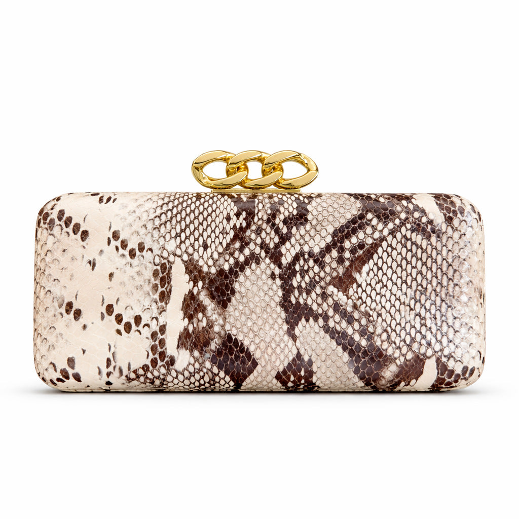 Textured Snakeskin Clutch
