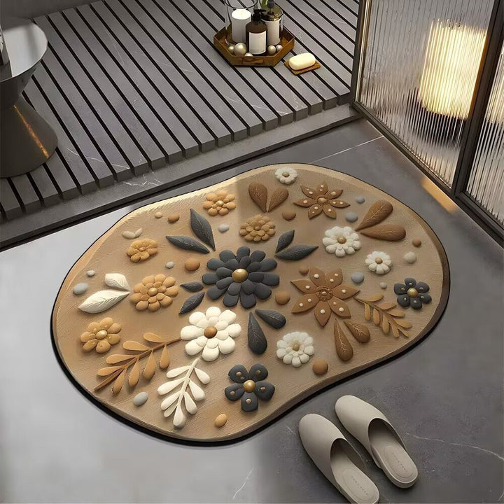 Luxurious Floral Pattern Bath Mat