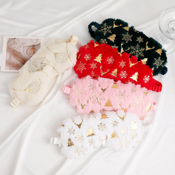 Unisex soft eye mask made of faux fur with festive motif embossing Stornfield