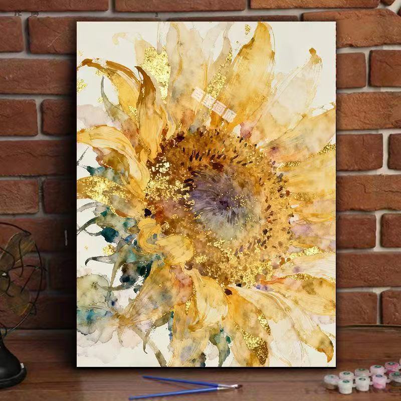 Elegant Sunflower Watercolor Canvas Art Stornfield