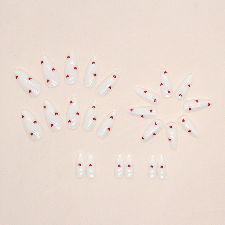 Heart-Embellished Press-On Nail Designs Stornfield