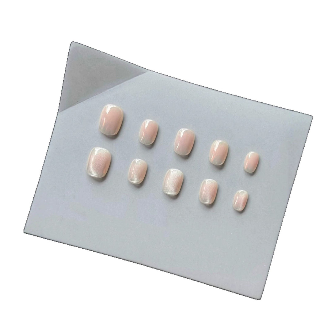 Glossy French Tip Press-On Nail Set