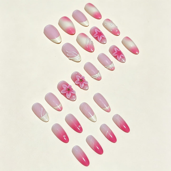 Elegant Press-On Nail Tips with Decorative Bow Stornfield