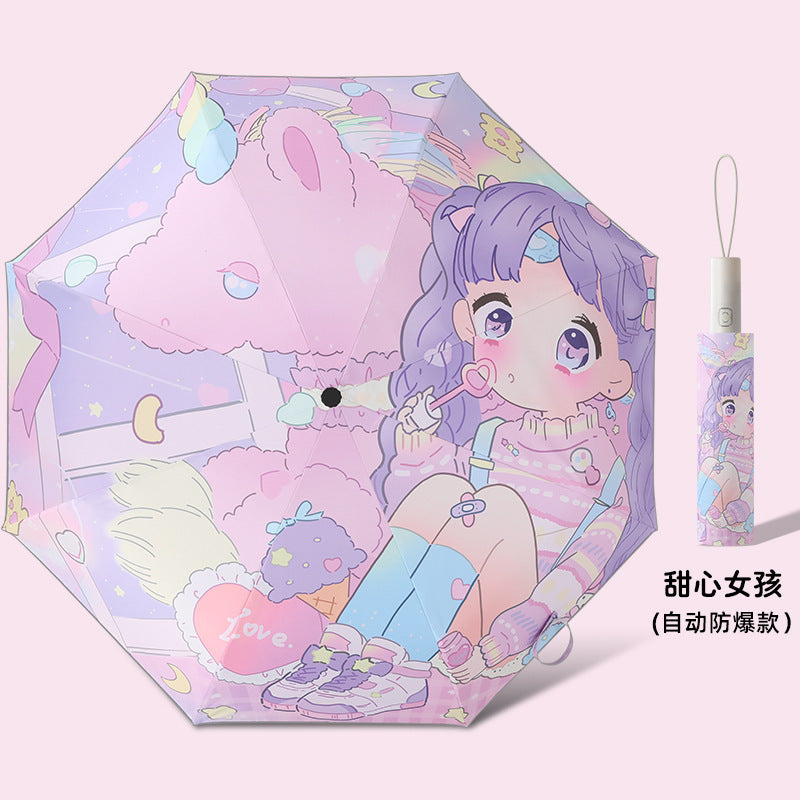 Ladies Folding Umbrella with Animal Motifs Stornfield