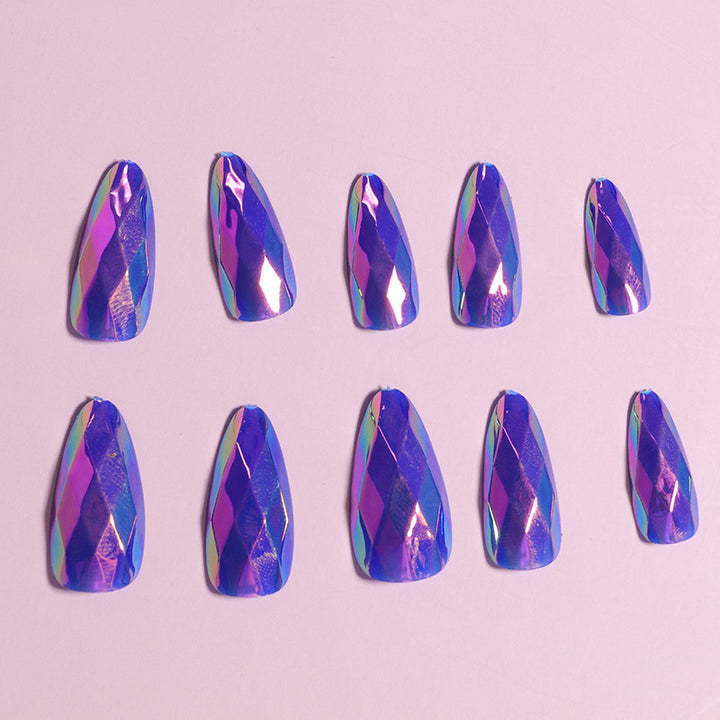 Artistic Press-On Nail Set with Geometric Design Stornfield