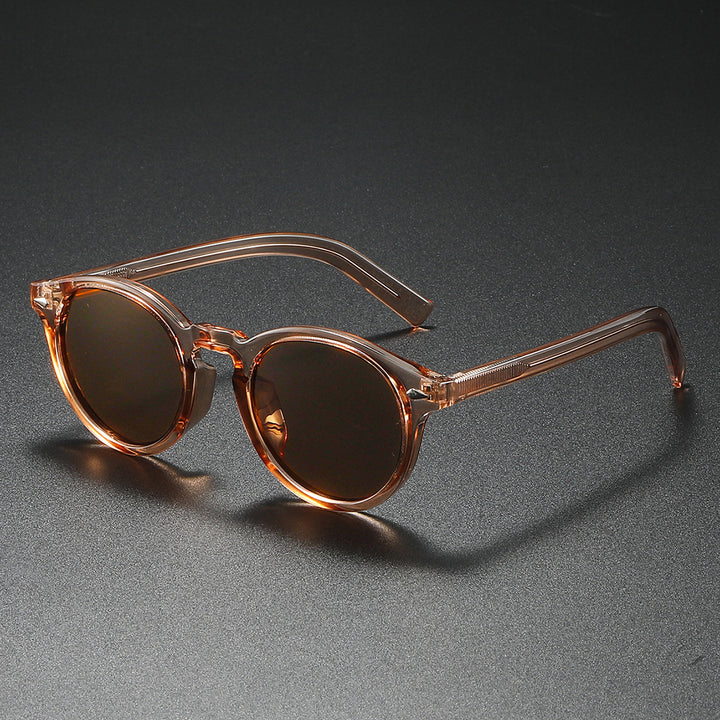 Ladies Round Sunglasses with Transparent Frame and Reflective Lenses Stornfield