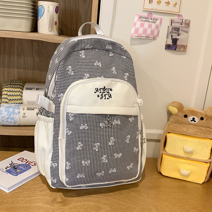 Stylish Checker Patterned Backpack Stornfield
