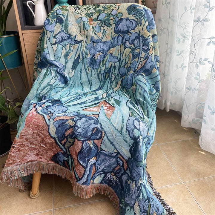 Artistic Vintage-Inspired Tapestry Blanket