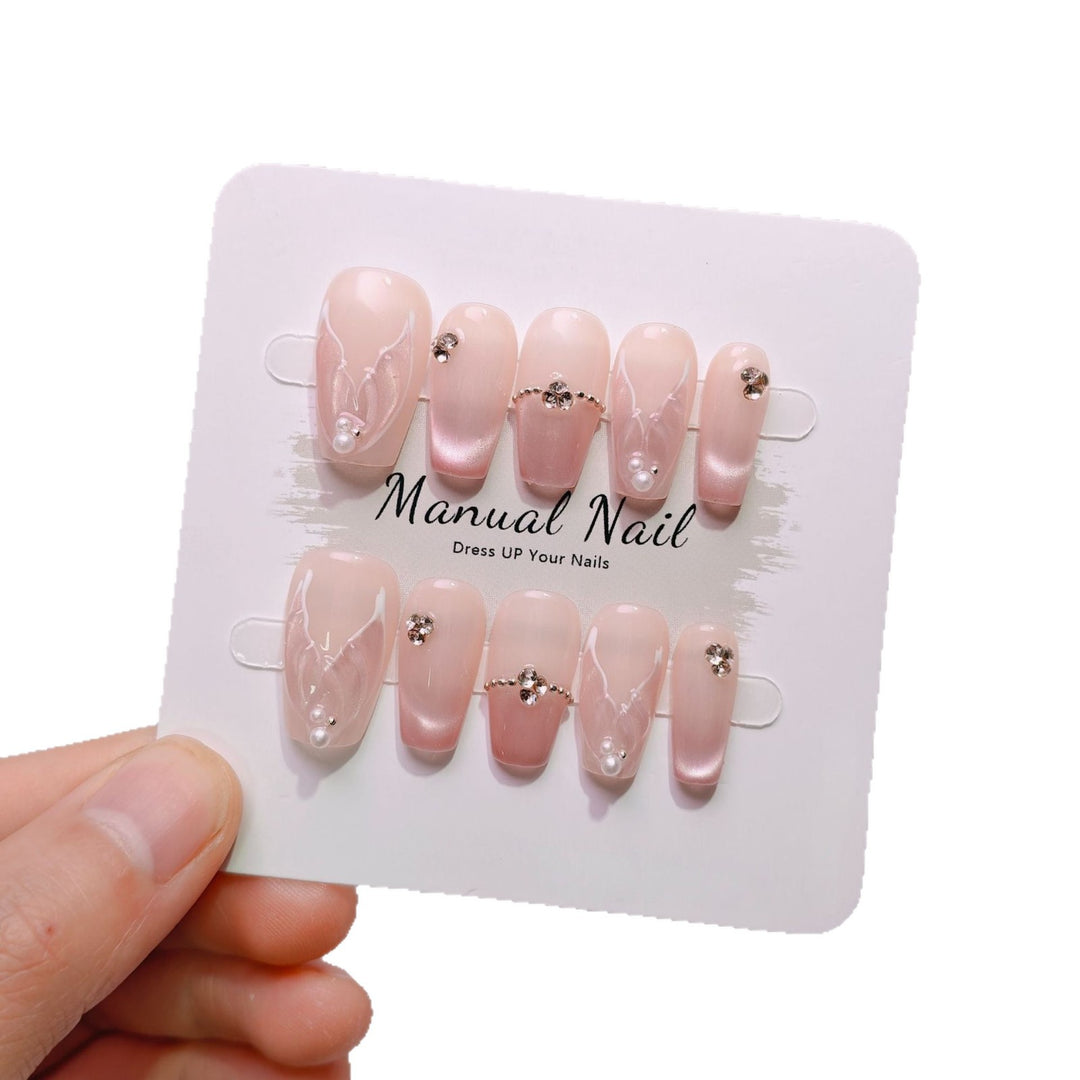 Elegant French Tip Press-On Nails Stornfield