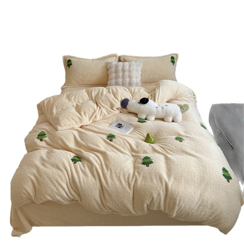 Plush Sherpa Comforter and Decorative Pillowcase Set