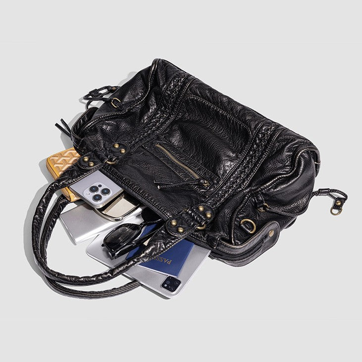 Distressed Leather Satchel Bag Stornfield