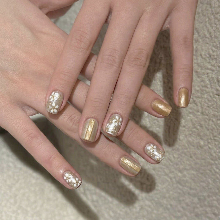 Decorative Floral Press-On Nails Set  1791646052