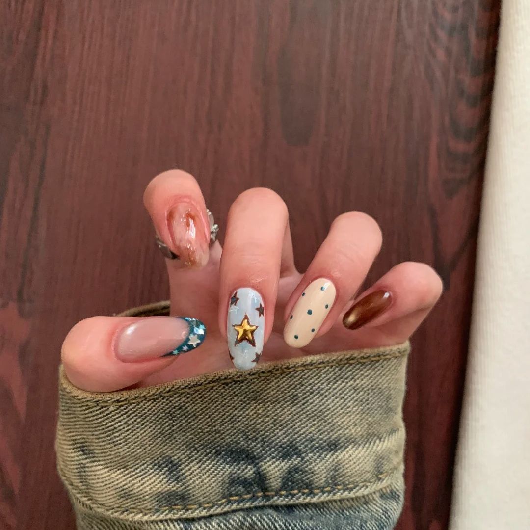 Artistic Multi-Design Nail Art Extensions