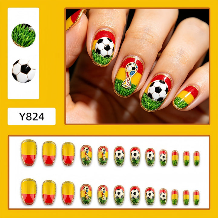 Sporty Football Design Artificial Nails Stornfield