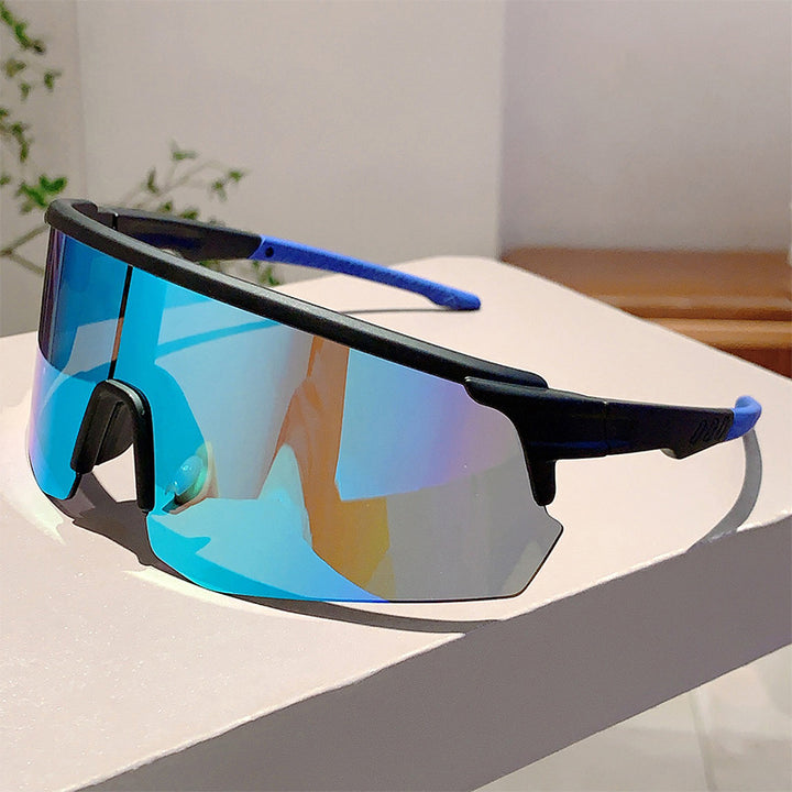 Unisex nan sporty performance sunglasses with continuous visor lens and shatterproof polycarbonate lens Stornfield