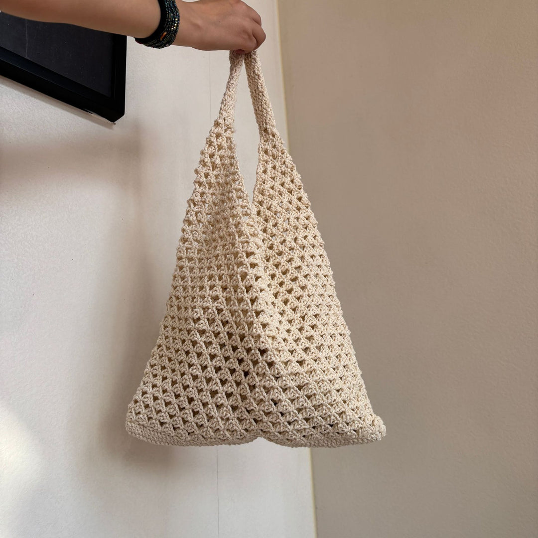 Hand-knotted net tote bag with comfortable double handles Stornfield