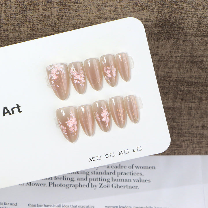Elegant Floral Press-On Nail Art Set Stornfield