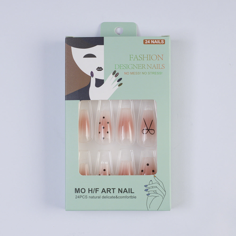 Artificial nails with modern dot design and elegant accents Stornfield