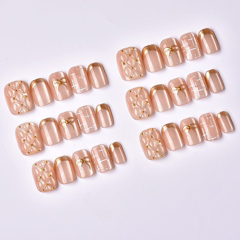 Decorative Gold-Accent Press-On Nail Art Set Stornfield