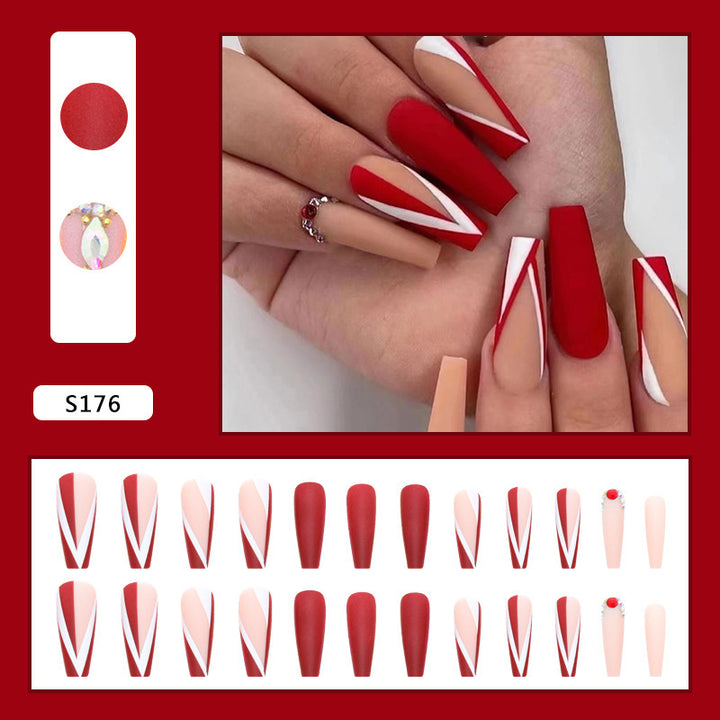 Artificial nails with matte finish and modern design elements Stornfield