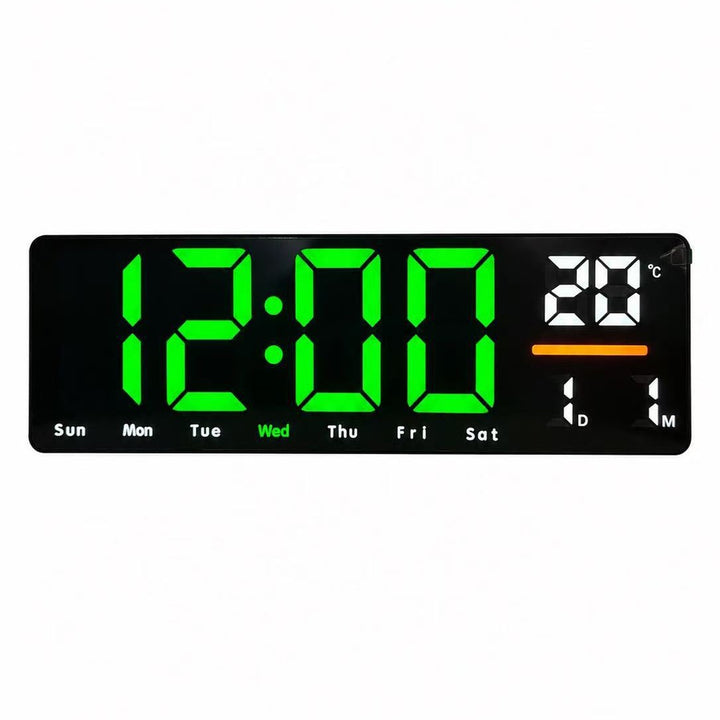 Digital wall clock with temperature and calendar display Stornfield