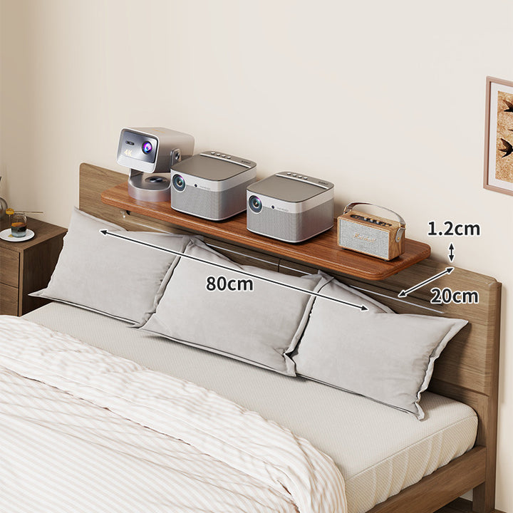Slim Wall-Mounted Floating Bedside Shelf with Concealed Brackets
