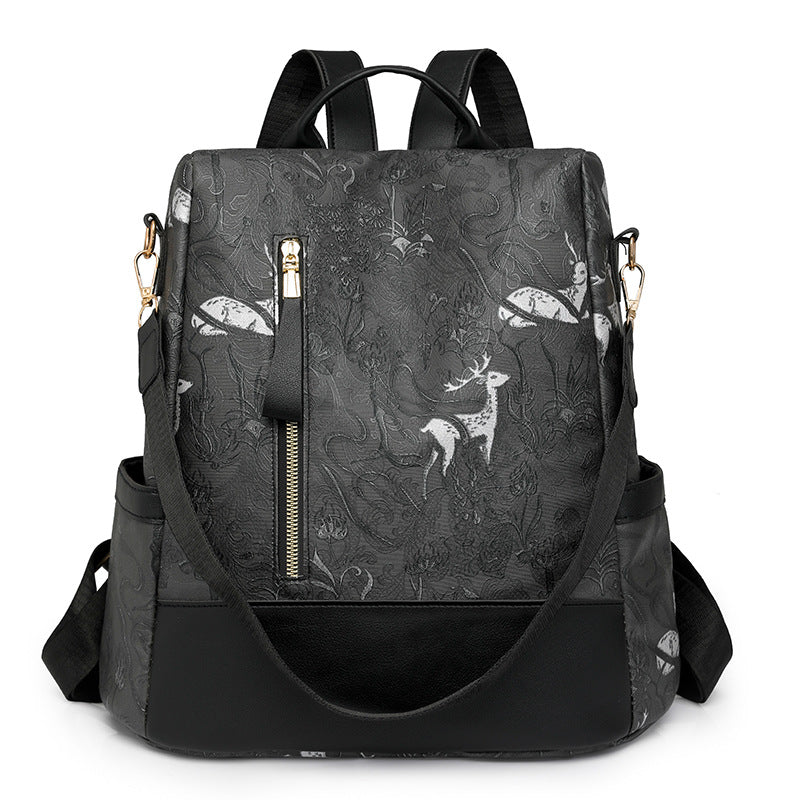 Elegant Floral Embossed Backpack Stornfield