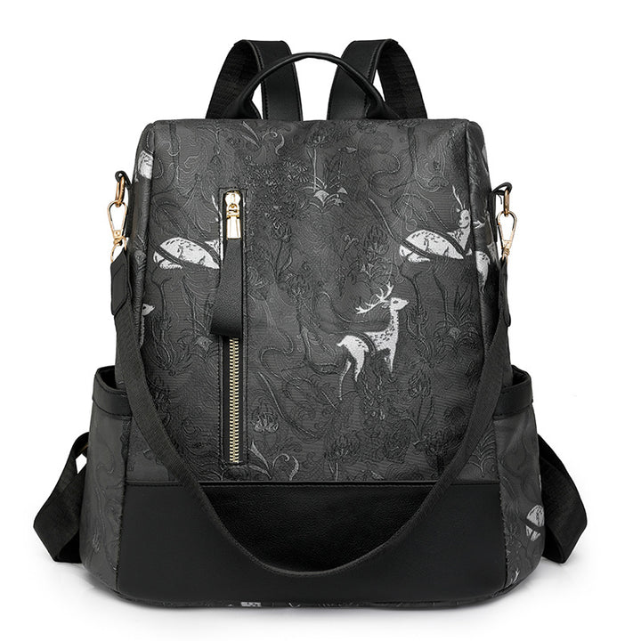 Elegant Floral Embossed Backpack Stornfield