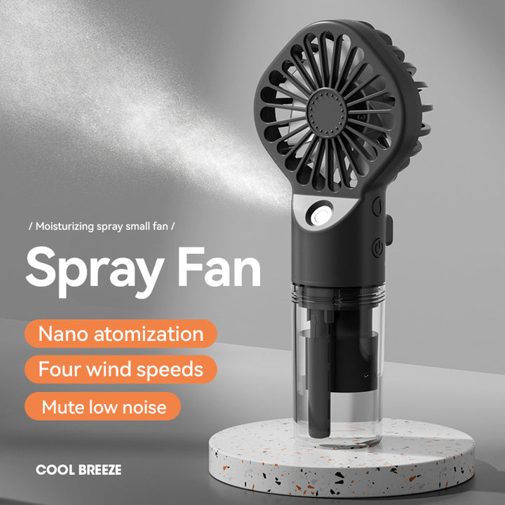 Cooling handheld misting fan with nano-atomizing water reservoir Stornfield