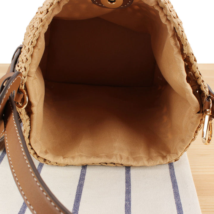 Braided Bast Handbag with Elegant Leather Decoration Stornfield